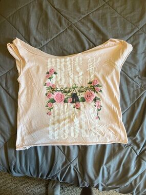 Women's Pink Floral Off-Shoulder Top